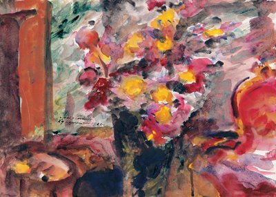 Vase de fleurs sur une table, 1922 - Lovis Corinth